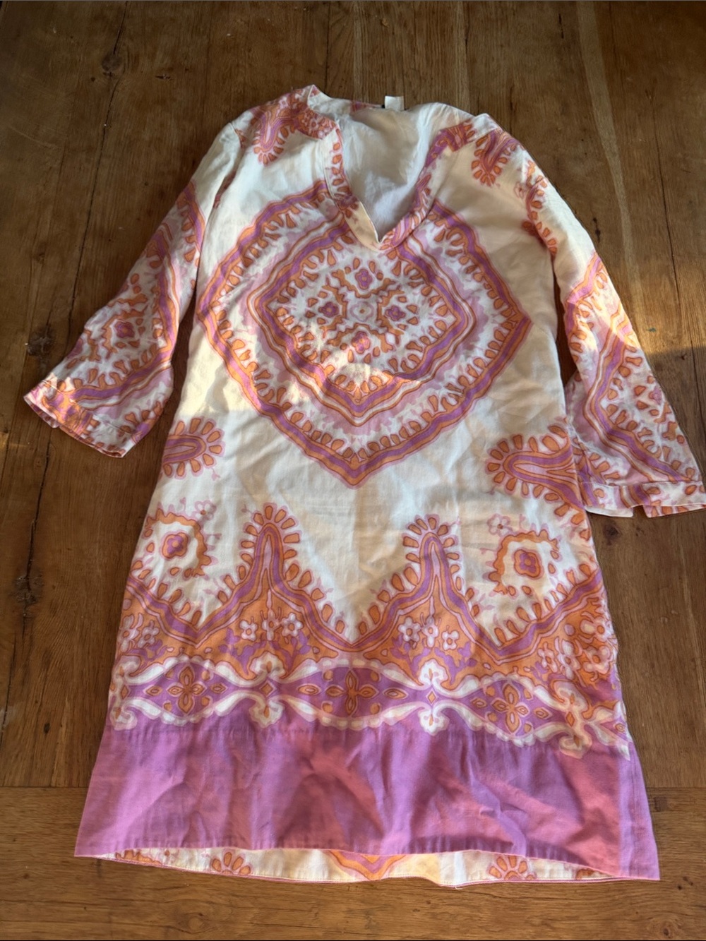 J crew printed V-neck tunic dress size 0